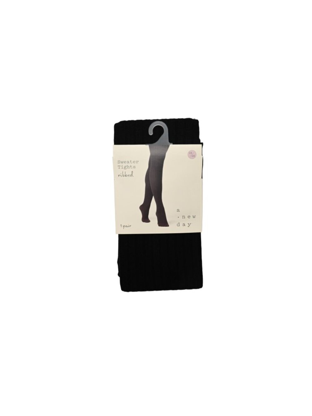 NWT A New Day 1 Pair Sweater Tights Ribbed Sz 1X/2X Black Warm Cozy Soft Stretch